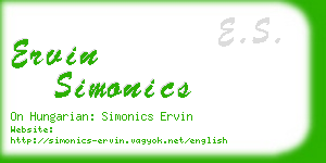 ervin simonics business card